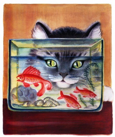 Котёнок и рыбки